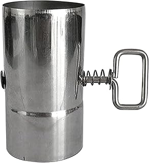 Eagles 1Pack 2.36" (6cm) Stove Pipe with Damper Control, 4.72" (12cm) Length Stainless Steel Chimney Flue Pipe - Outdoor Camping Wood Stove Accessories