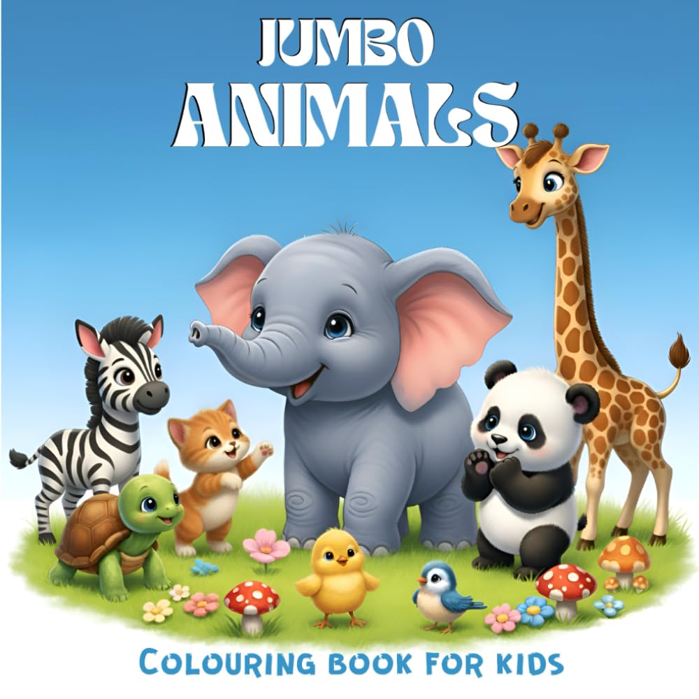 Jumbo animals colouring book for kids
