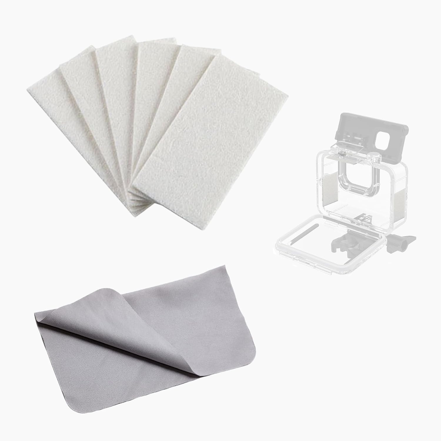for Anti Fog Inserts Scuba Case Inserts Reusable Moisture Absorbing Strips Humidity Removing Defogger Pad for Go Pro Rylo360 Insta 360 Osmo Action Camera Moisture Absorber with Cleaning Cloth (120)