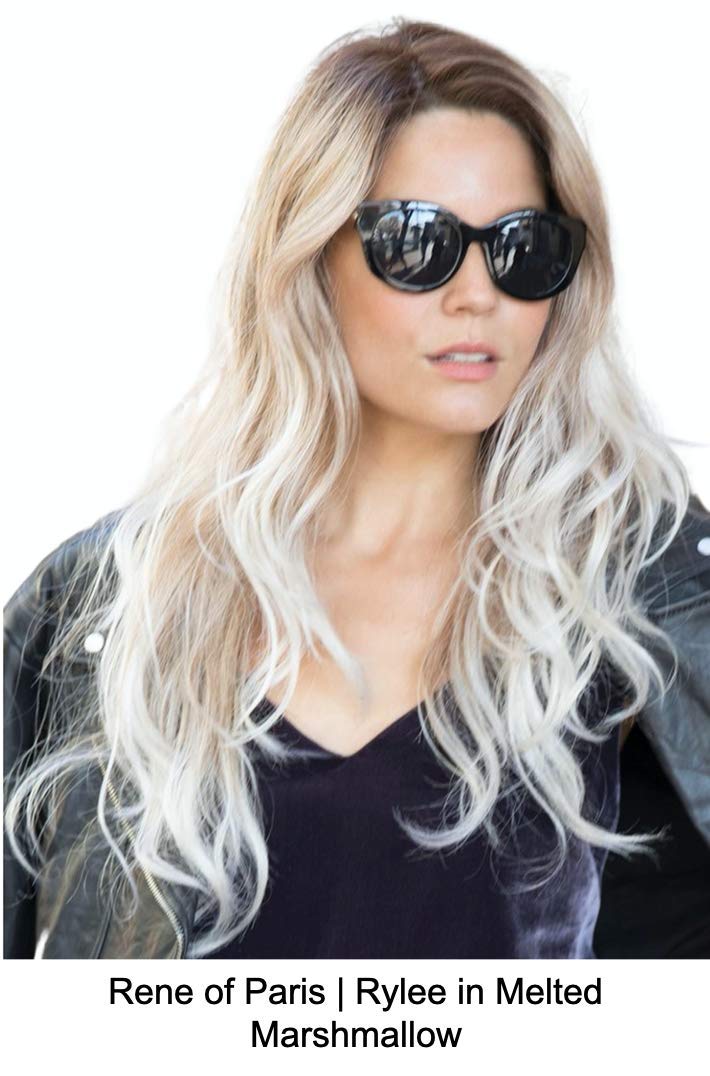 RYLEE Lace Front Synthetic Wig by Rene of Paris, 5PC Bundle: Wig, 4oz Mara Ray Enriched Shampoo, Conditioner, Wide Tooth Comb, and 19 Page Belle of Hope Guide (Honeycomb Brown)