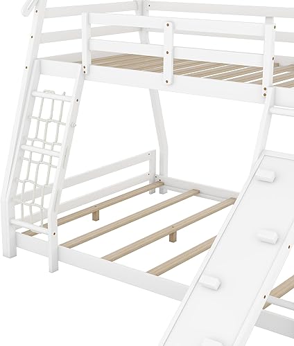 Miniatura 35 de Favfurish Cama de plataforma de casa de tamaño individual con cabecero y estribo, diseño de techo, cama de madera con forma de casa para niños y