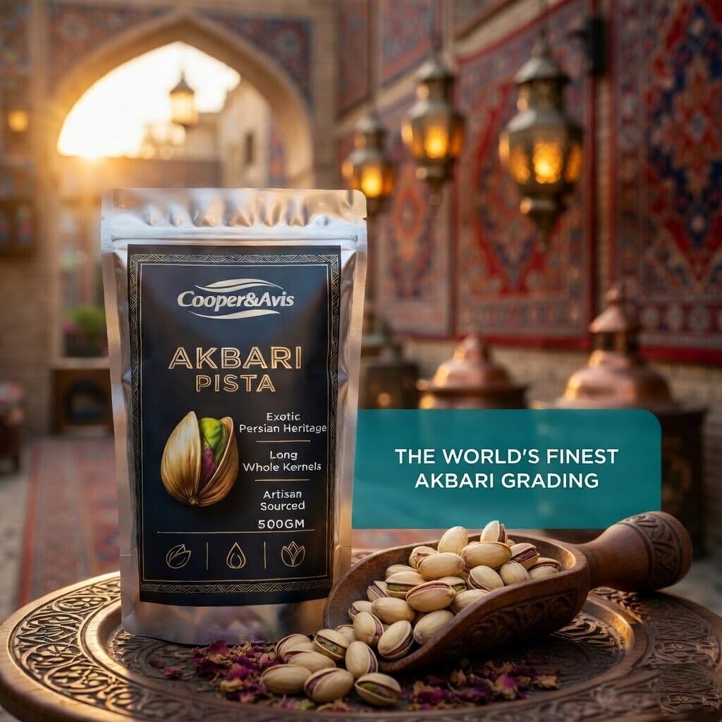 Cooper&Avis King Grade Akbari Pistachios (500g) β Super Long Exotic Variety, Hand-Sorted Premium Whole Kernels | Nutrient-Dense Gourmet Snacking for Gifting & Home Cooking | Farm Fresh & Natural 3
