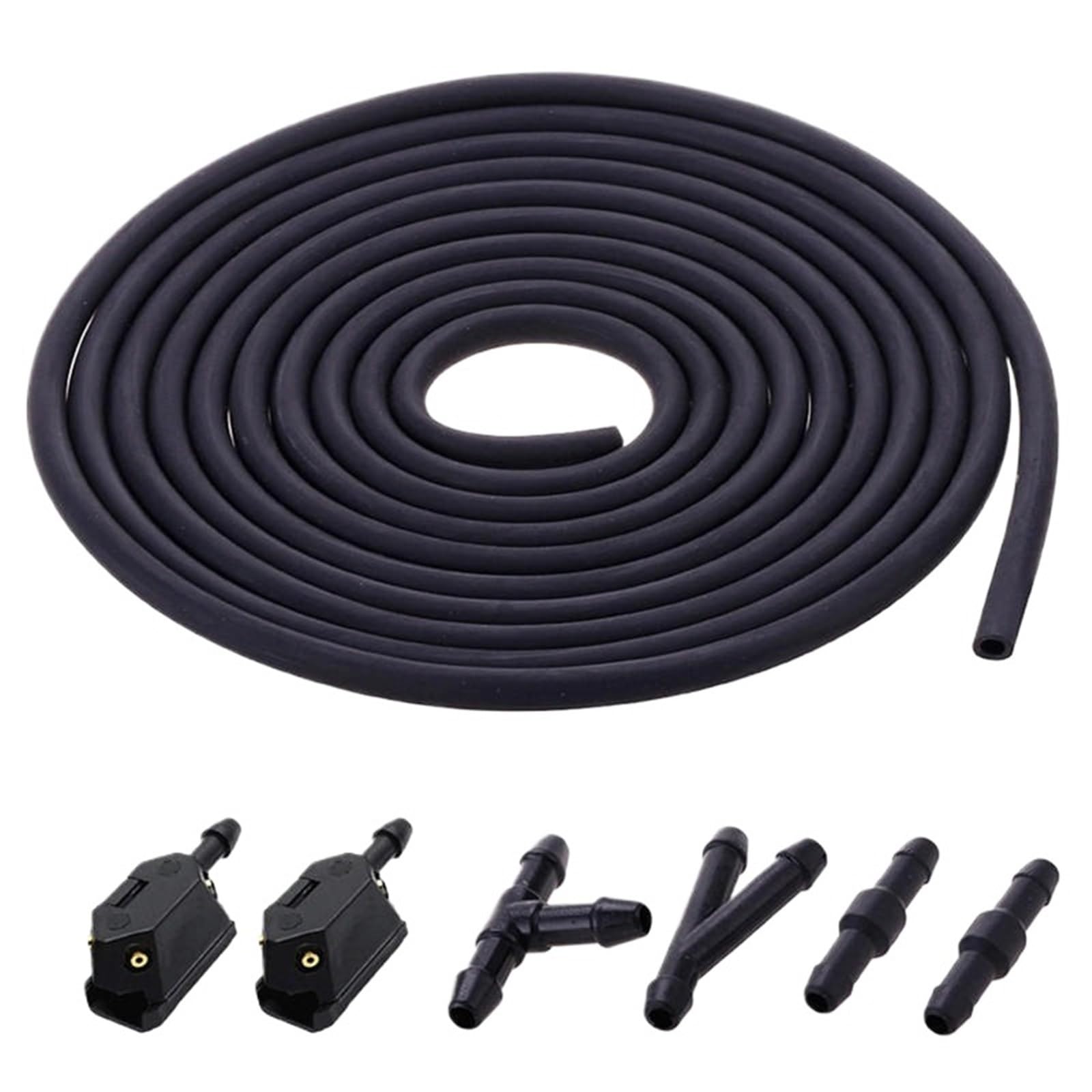 Zhlouytg Black 1Set Universal Mounted Onto Arm Car Windscreen Washer Wiper Blade Water Spray Jet Nozzles Front Windshield Spray Nozzles Washer Jet Kit