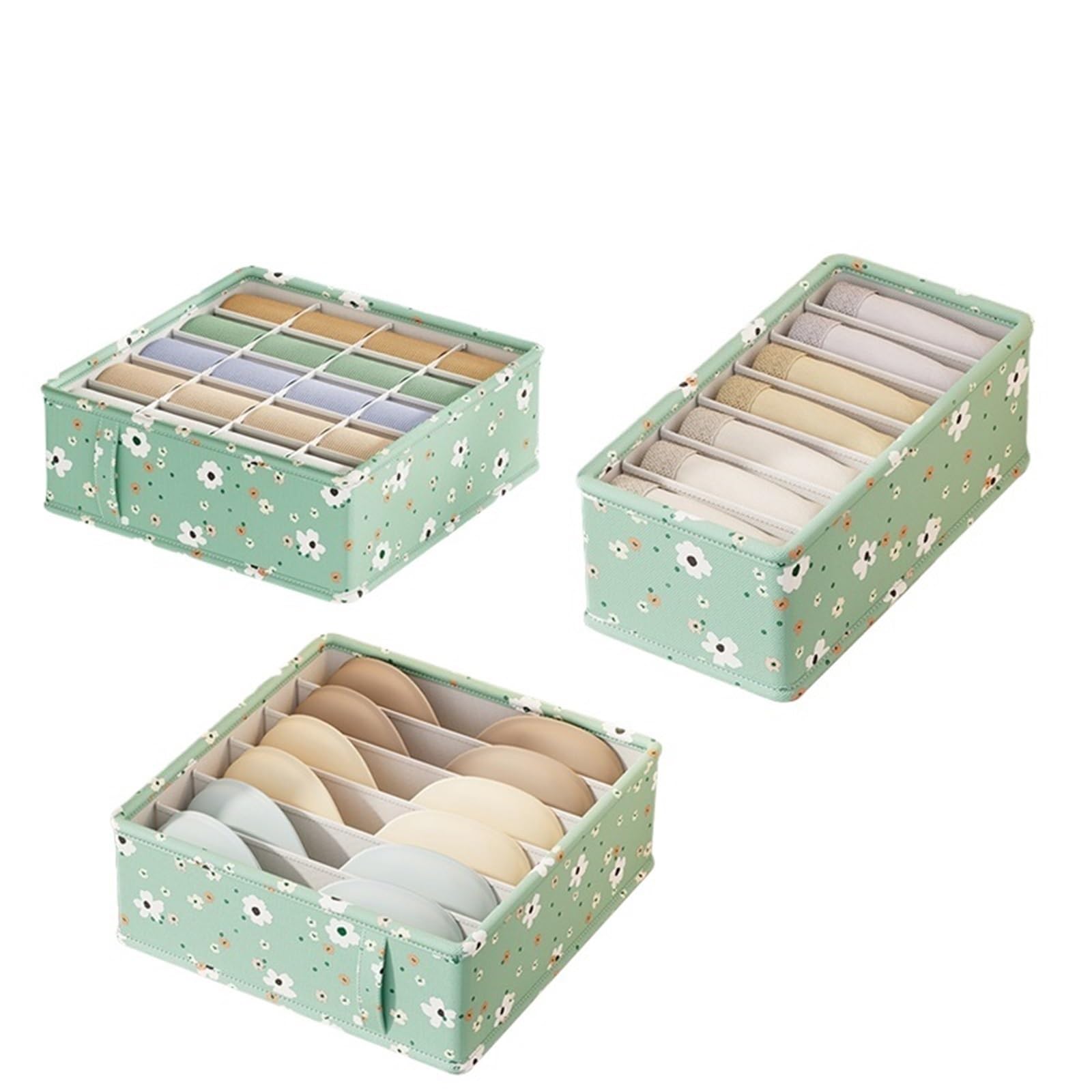 YDYAENIO Underwear Drawer Organiser Underwear Organizer Socks Classification Box Foldable Drawer Compartment underwear organiser boxes for wardrobes(Set B)