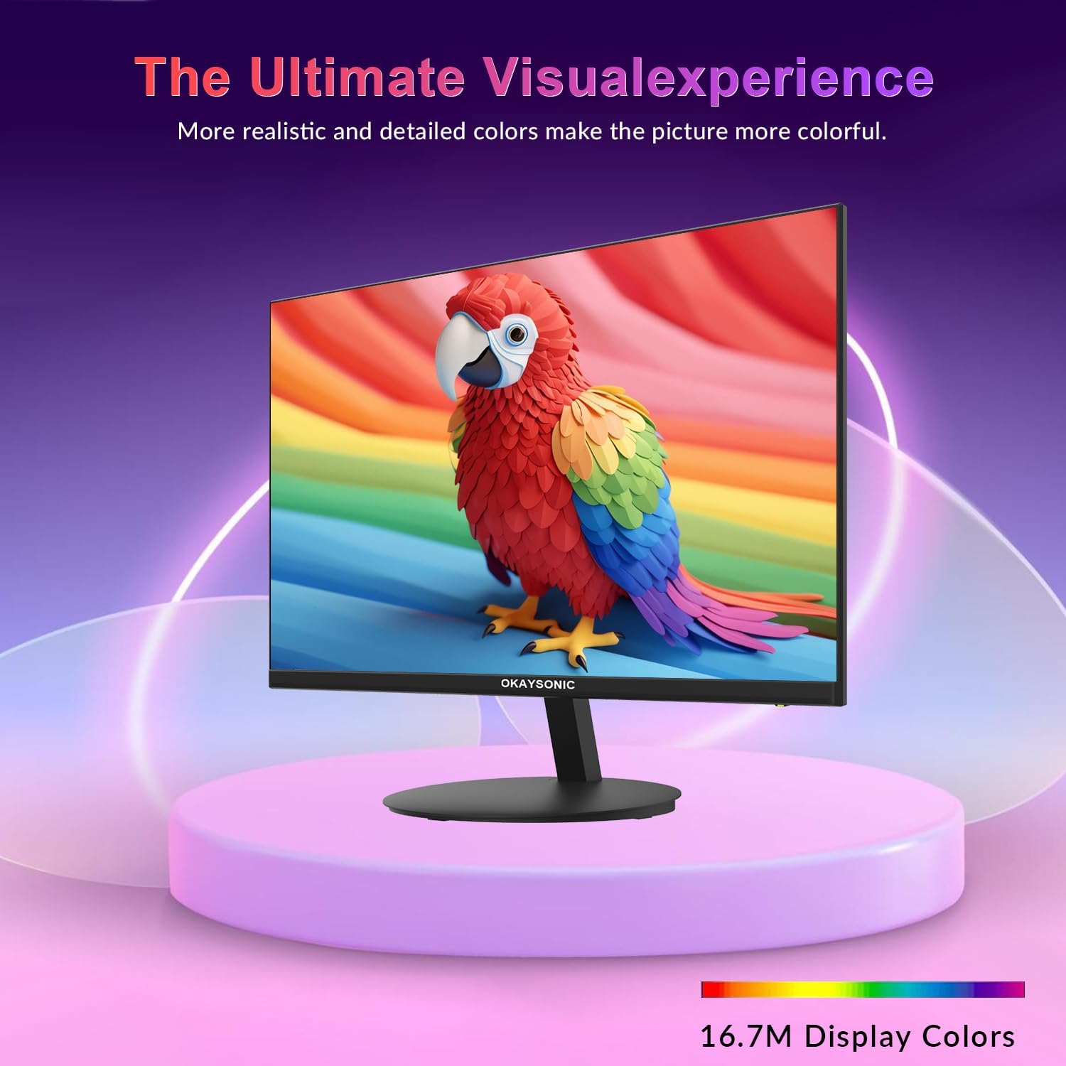 24" FHD Office Monitor - 100Hz Refresh Rate & 1ms Response for Ultra-Smooth AMD FreeSync, Frameless, Built-in Speakers, Eye Care