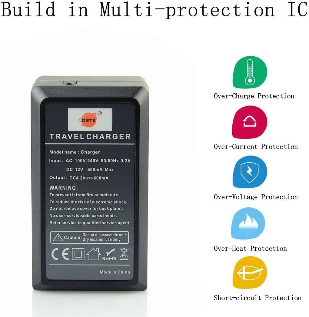 2 Batterie Ricaricabili DSTE CGA-S008E Per Panasonic Lumix E Videocamere – 3.6V 1400mAh - 5