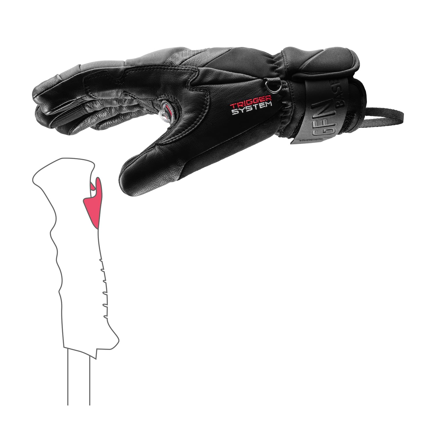 LEKI Griffin Base 3D - Guantes para Hombre, Color Negro y Grafito, Talla 9