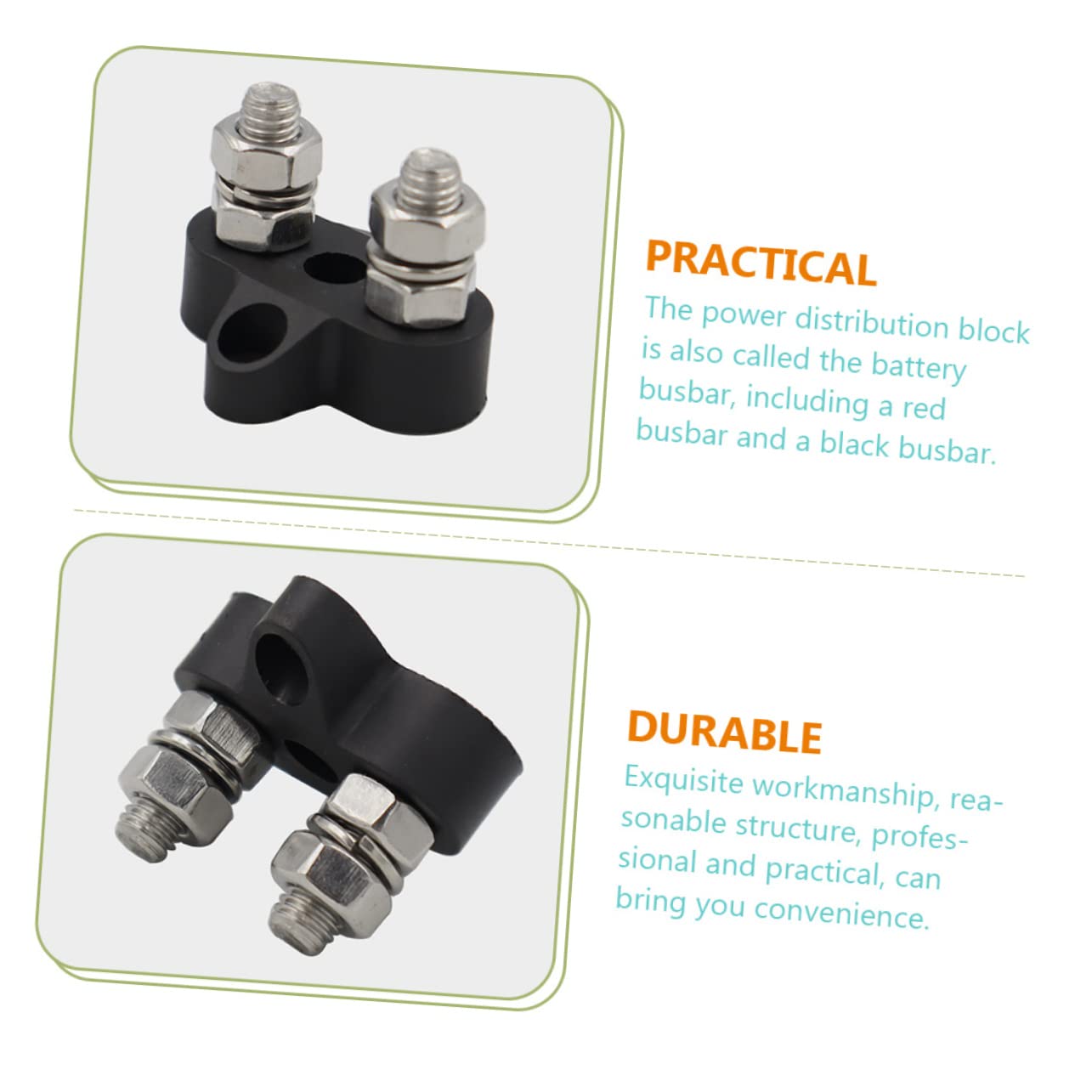 Lurrose 3 Set Barra Bus Terminal Per Auto Furgoni E Yacht Connettore Doppio Per Batteria Resistente E Facile Installare 2 Pezzi*3
