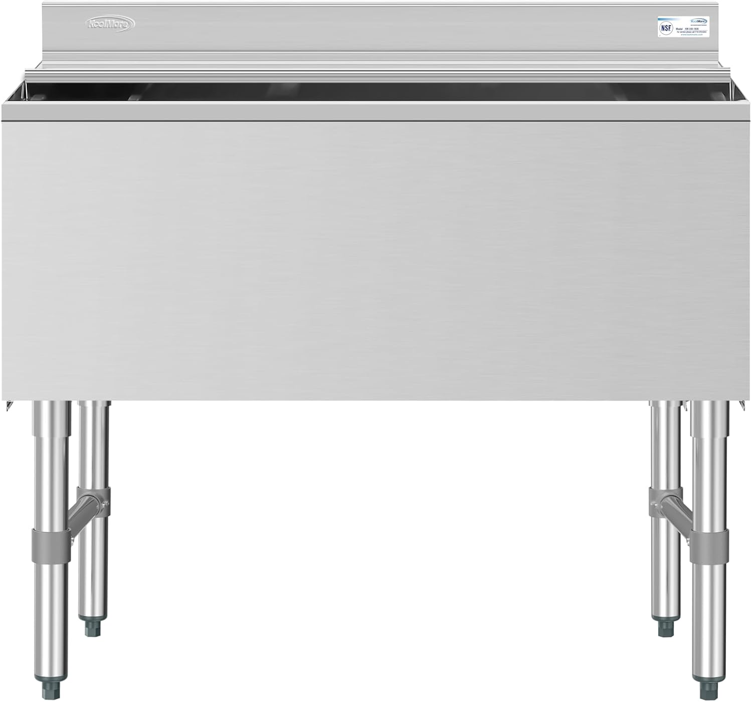 36" Stainless Steel Commercial Underbar Ice Bin with Sliding Lid
