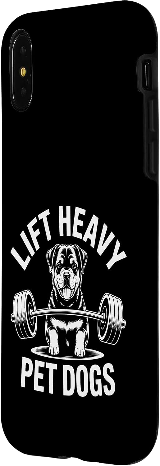 Lift Heavy Pet Dogs Funny Weightlifting Dog Saying Case for iPhone X/XS image 2