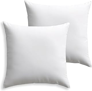 raajsee Throw Pillows Insert 16x16 Inches Pack of 2,Premium Micro Cotton Fabric Stuffer Square - Stuffing for Decorative Cushion Bed,Sham,Couch, Sofa & Car