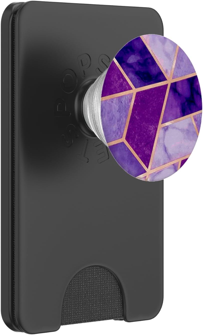 Purple Violet Chic Geometric Design PopSockets PopGrip: Swappable Grip for Phones & Tablets PopSockets PopWallet for MagSafe