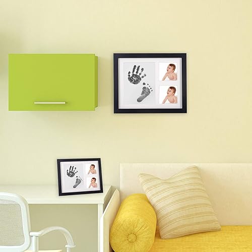 Miniatura 8 de Aqsacokiya Kit de huellas y manos de tinta para bebé, marco de fotos de huellas de mano, kit de recuerdo y kit de tinta para huellas de manos o