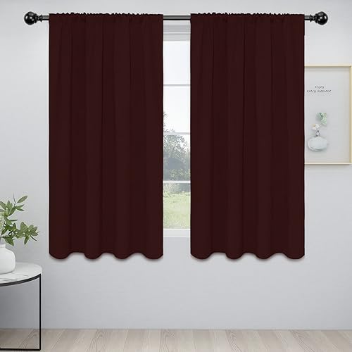 Miniatura 39 de Easy-Going Cortinas opacas con bolsillo para barra para dormitorio, cortinas de ventana para oscurecer la habitación para sala de estar, cortinas de