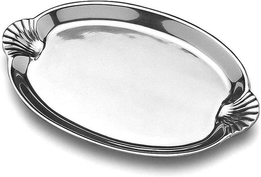 Wilton ArmetaleSea Life Scallop Handled Oval Serving Tray, 10.75-Inch-by 16.5-Inch -