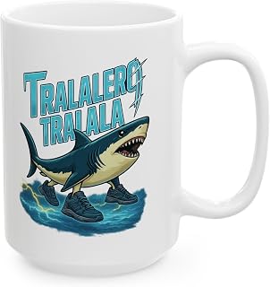 Tralalero Tralala Mug Funny Italian Brainrot Cup, Viral Gen Z Meme Gift for Fans of Shark Memes, Bootleg Humor Coffee Mug