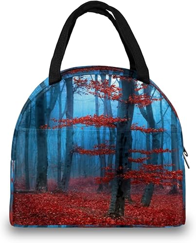 Miniatura 3 de Autumn Forest Lunch Tote Bag for Women Adult Men Foggy Insulated Lunch Box Small Leakproof Cute Lunchbox Cooler Bag Reusable Lunch Bag for Work