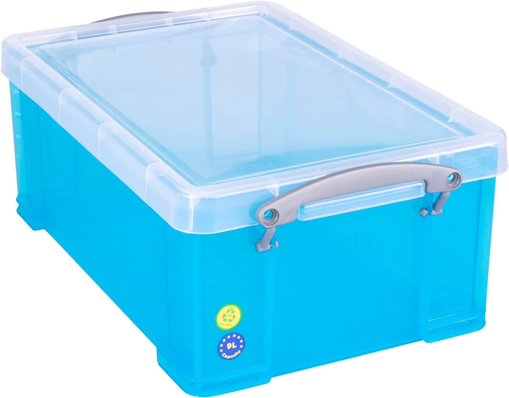 Really Useful BoxPlastic Storage Box 9 Litre Trans Blue