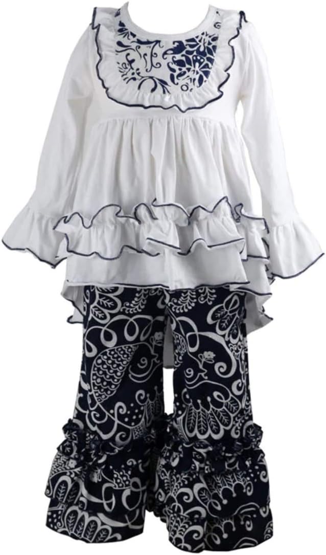 Outfits for Toddler Girls Clothes Sets 2 Pcs Boutique Bell White Toddler Girls Rompers and Jumpsuits