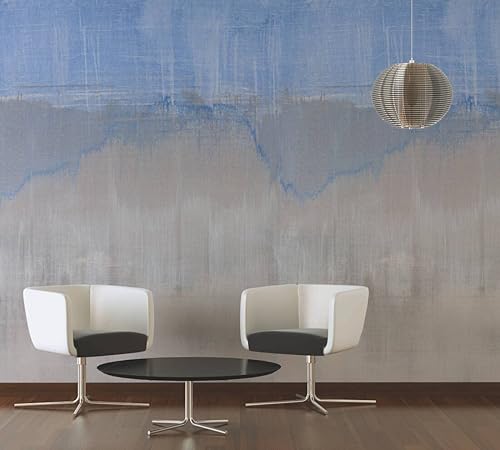 Miniatura 3 de CONCORD WALLCOVERINGS  Mural de pared abstracto para salpicaduras de líneas de dormitorio, crema azul gris, 83.5 pulgadas x 110 pulgadas (63.8 pies