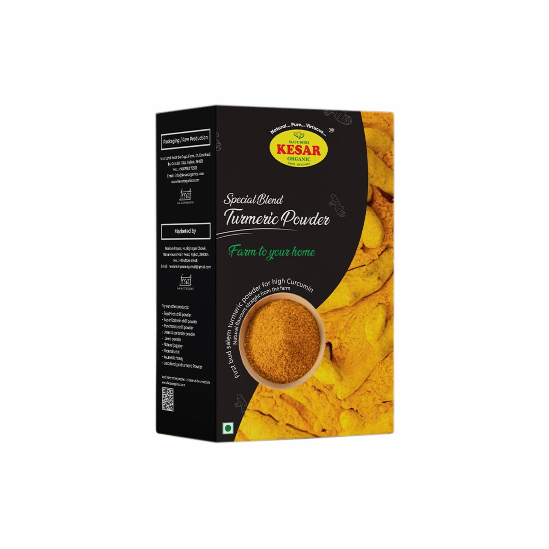 Matushri Kesar Organic Farm - Devchadi Selam Turmeric Powder (200gm), High Curcumin Haldi Powder Pack, Pure & Natural Haldi Masala With No Added Preservatives Or Colors (Selam Turmeric Powder, 200gm) (B0D33N3NNR) Amazon Price History, Amazon Price Tracker