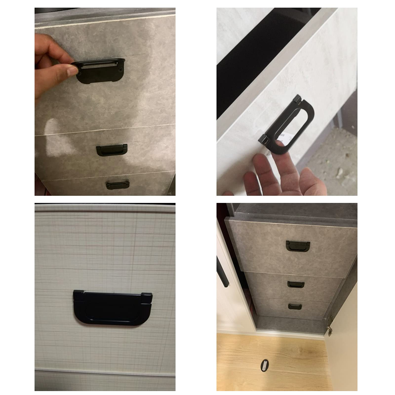 10x Poignées Invisibles, Cuisine Armoire Porte Poignées Placard Tiroir