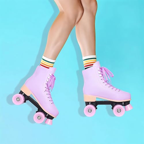 Miniatura 34 de Nattork Patines de ruedas para mujeres, diversión al aire libre, patines de moda para hombres, niñas y niños, rosa, morado, azul, verde azulado