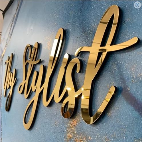 Custom Acrylic Name Sign Choose Your Font - living room decor, party decoration, baby name sign, nursery decor, mirror gold sign (24, bronze)