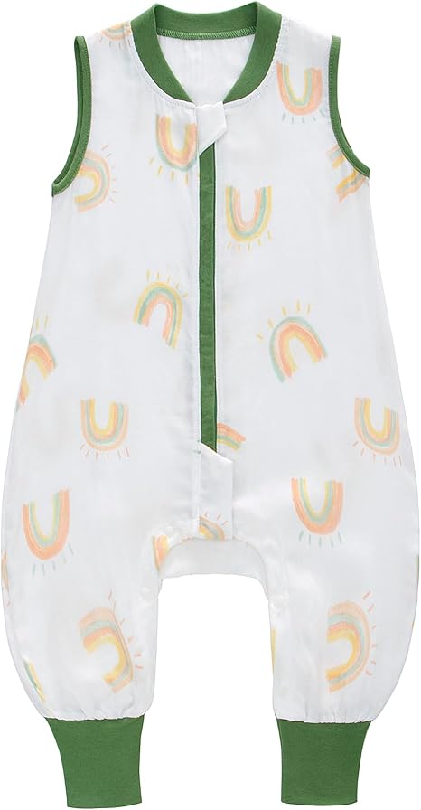 amo nenes Baby Schlafsack mit Fen 0.5 Tog, Musselin Schlafsack, Kinder  Sommerschlafsack fr Jungen und Mdchen, Lnge 64 cm, 3-12 Monate  (Regenbogen) : Amazon.de: Baby