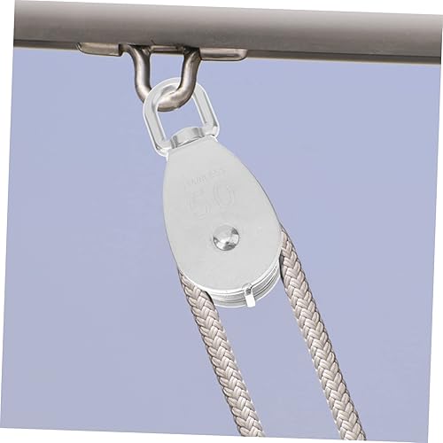 Miniatura 4 de Cuerda de alambre de acero inoxidable de rodillo de 1.969 in que conduce el bloque de polea de cable m50 Grúa de polea de cable de aparejo de grupo