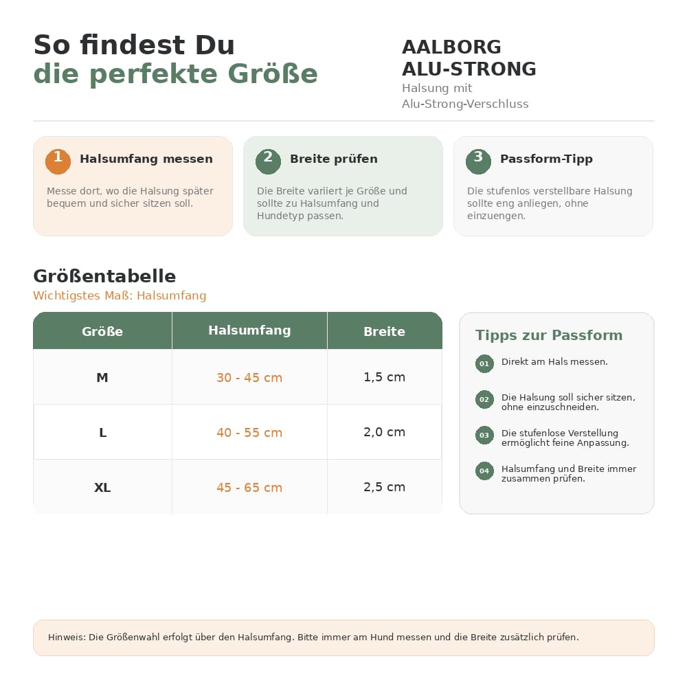 HUNTER Hundehalsung Aalborg ALU-Strong, Farbe: Cognac, weiches Leder, Aluminium-Klickverschluss, stufenlos verstellbar, robust, elegant & zeitlos, Made in Germany, Größe: XL