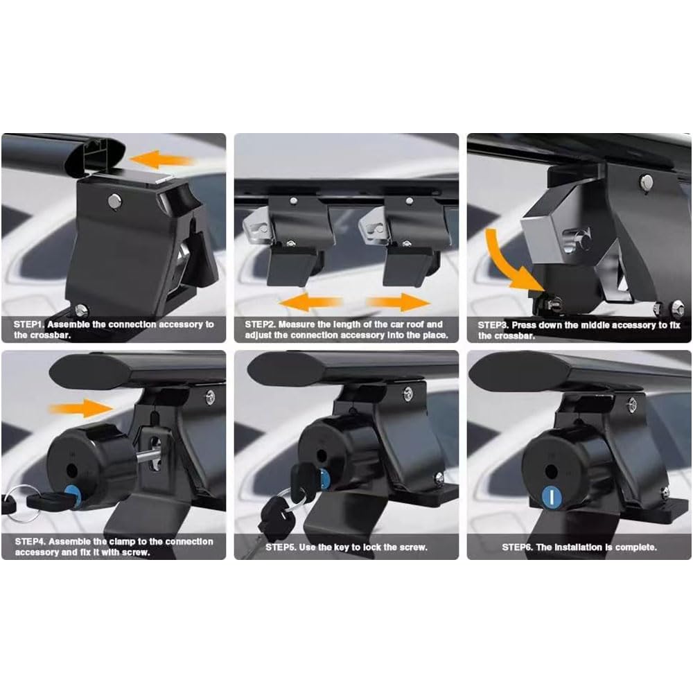 Wonderdriver Lockable Roof Rack Cross Bars For Rivian R1S (2022-2025) - 260lb Capacity, Aluminum, Black - View #3