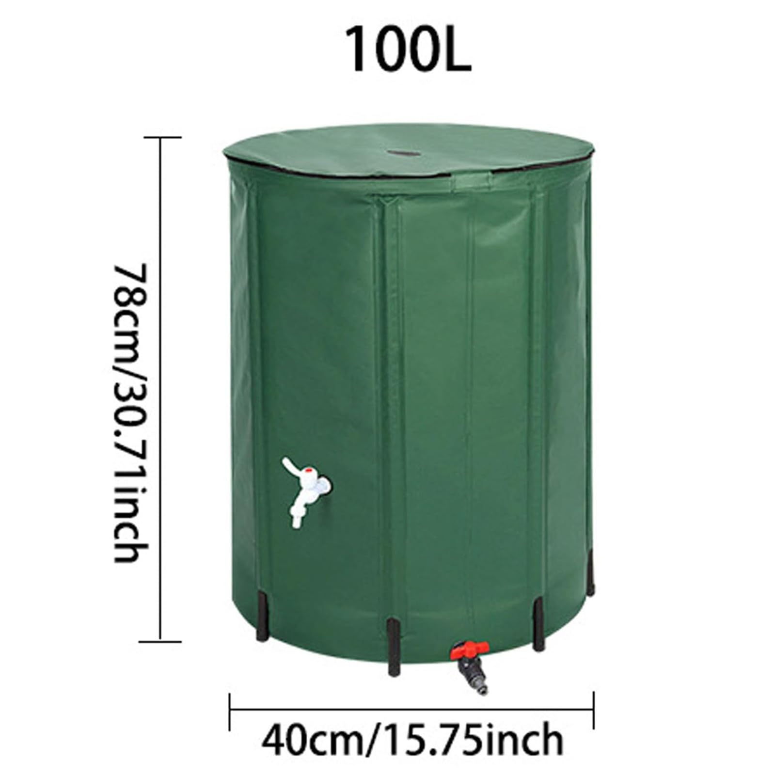 Sistema de recolección de agua de lluvia, tanque de almacenamiento de agua portátil, tanque de agua plegable para exteriores con grifo para riego de jardín