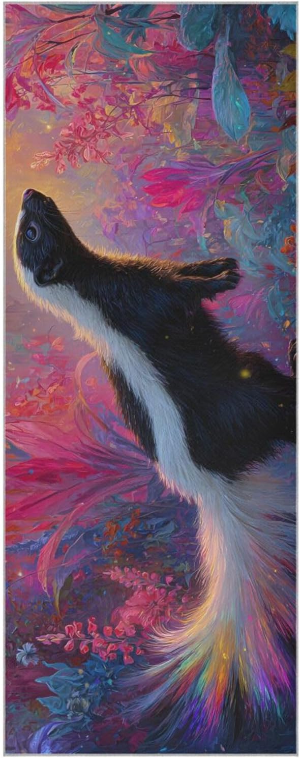 Hot Yoga Towel Skunk Fantasy – Stylish, Non-Slip, Grip Dots, Super Absorbent, 27" x 73" - Yoga Mat Towels for Exercise, Fitness