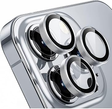 Enfein iPhone 14 Pro Max/14 Pro İle Uyumlu CmCov Kamera Lens Koruyucu Kolay Tak Çıkar Ergonomik İnce Tasarım Kırılma Ve Çizilme Önleyici Silver