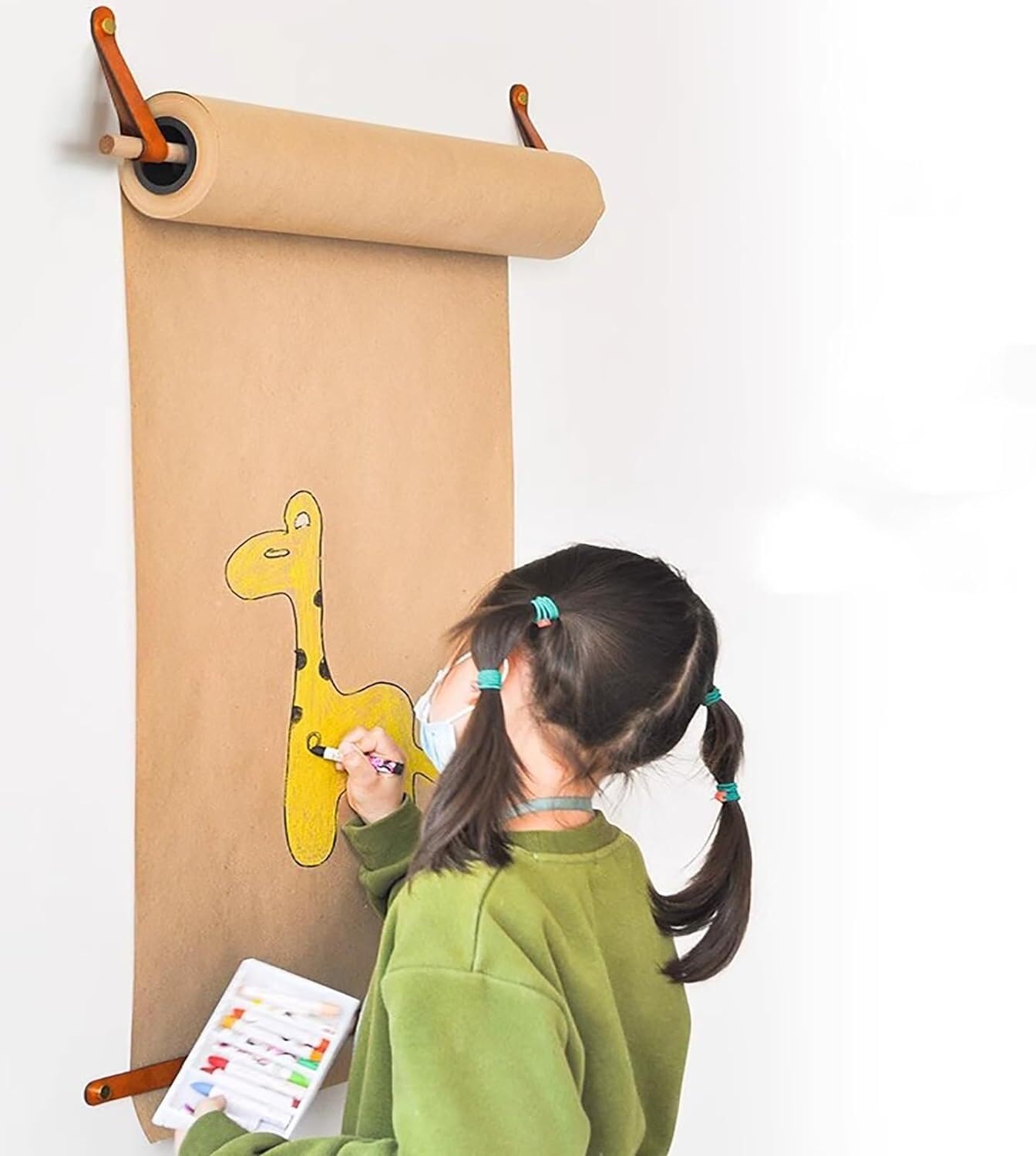 Soporte de papel de pared con cortador para rollos kraft de 64cm