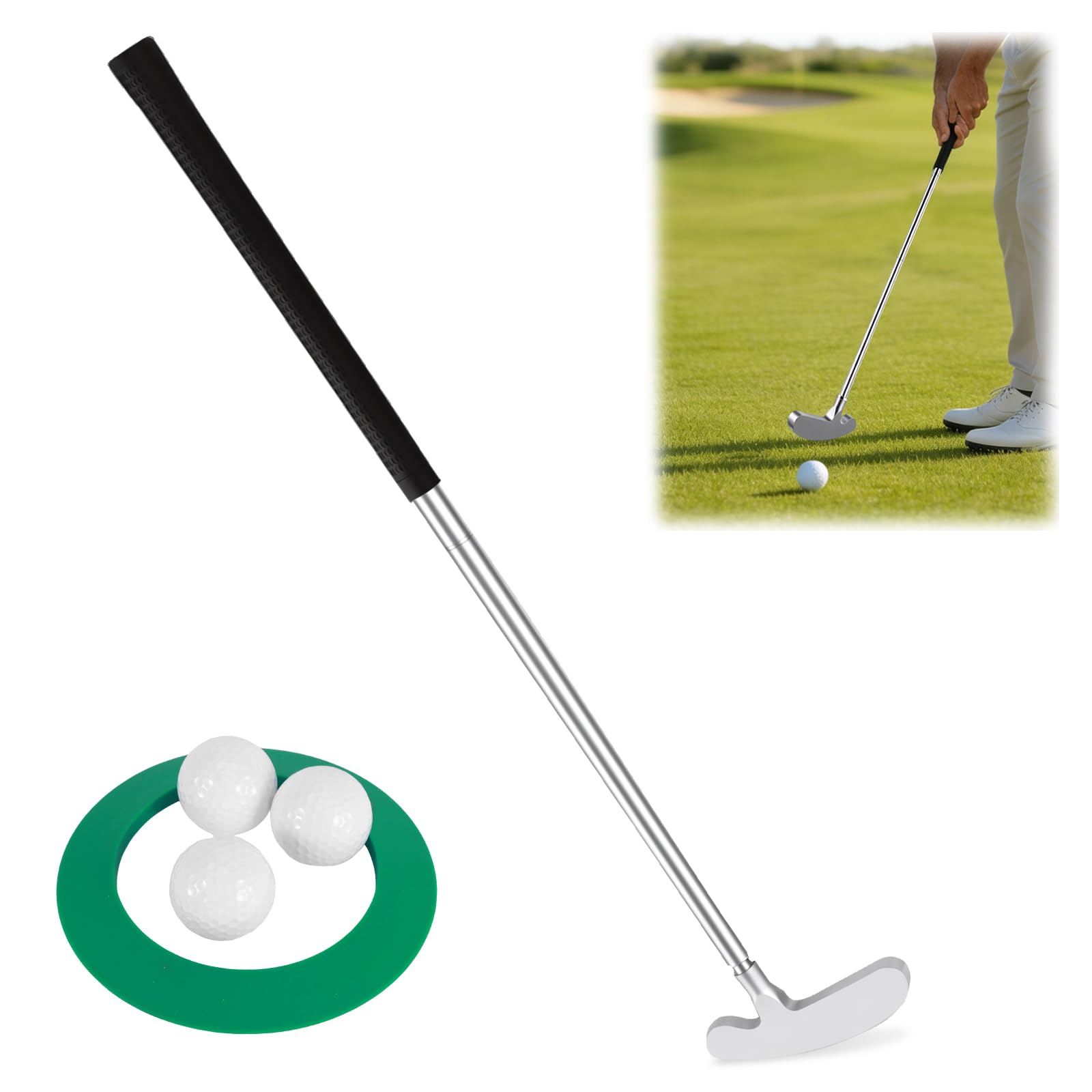 Juego de entrenamiento de swing de golf ajustable, retráctil, para entrenamiento de golf en interiores y exteriores, regalo para hombres y mujeres
