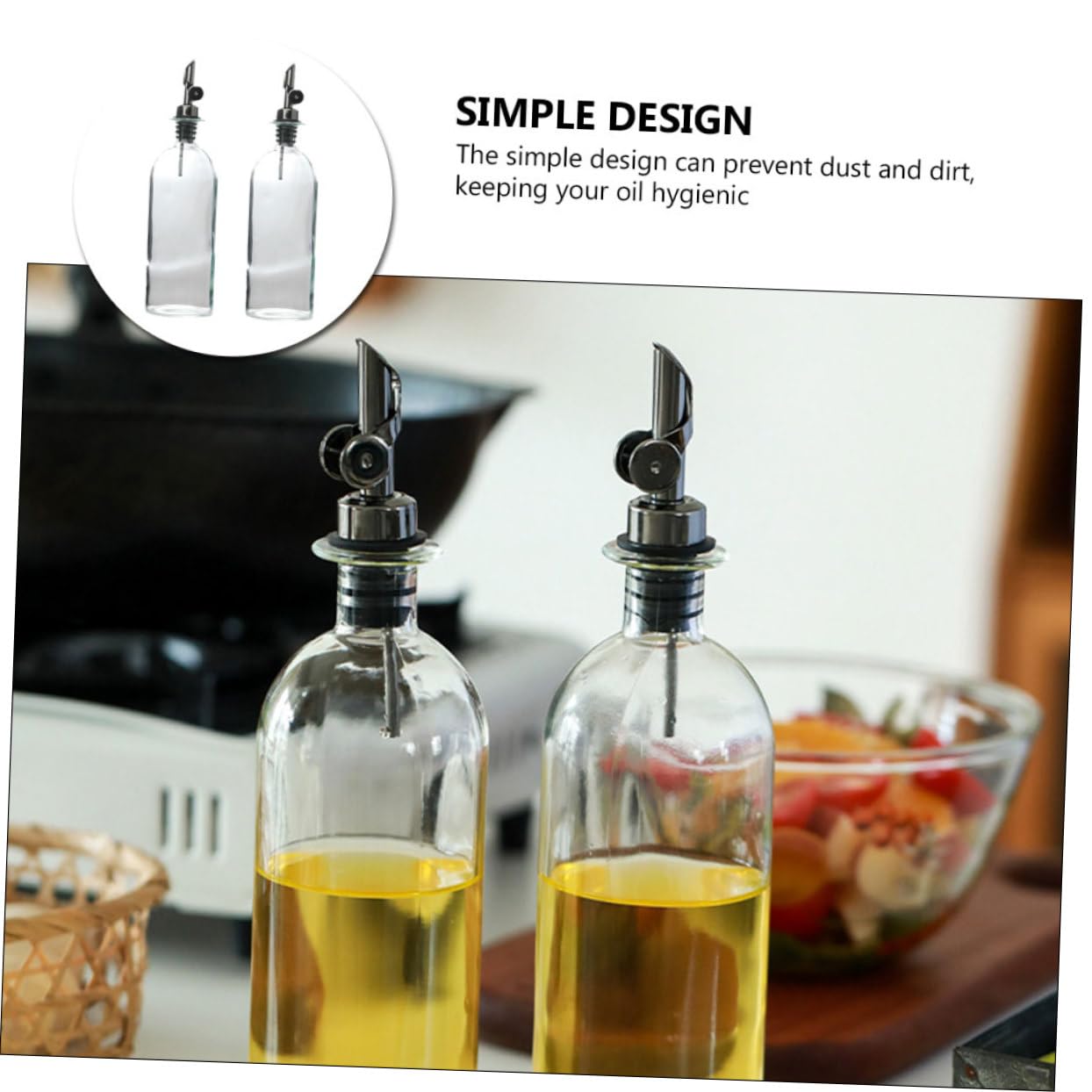 2piezas Dispensador Aceite Cocina Biberon Aceite Cocina Botella Vidrio Condimentos