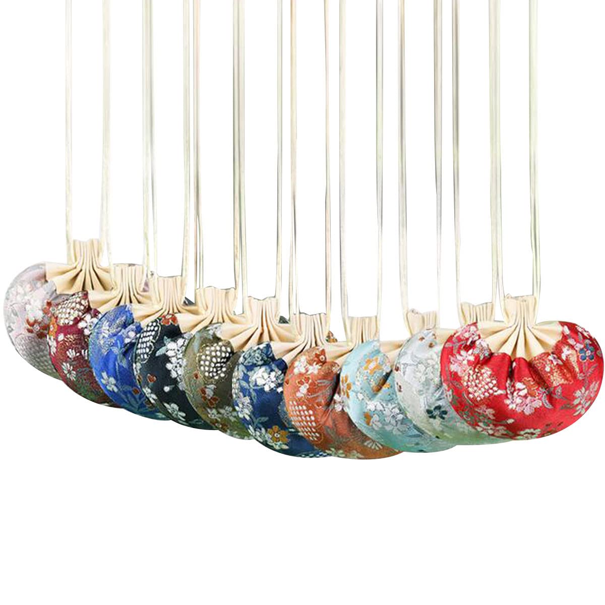 Snadulor 10PCS Chinese Sachet Silk Brocade Coin Bags Pouches with Drawstring Jewelry Gift Bag Aromatherapy Bag Candy Bag