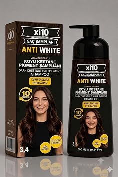 Beyaz Kapat c   ampuan,Sa  Siyahla t ran  ampuan Anti White Formula 300 ml. Koyu Kestane 3.4