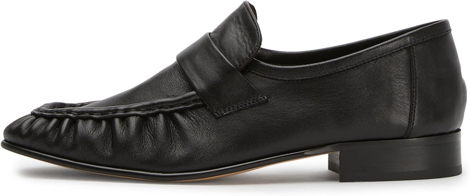 Loafers for Women Flat Shoes Chunky Heel Penny Loafers Round Toe Slip on Comfortable Dressy Shoes Formal Work Flats