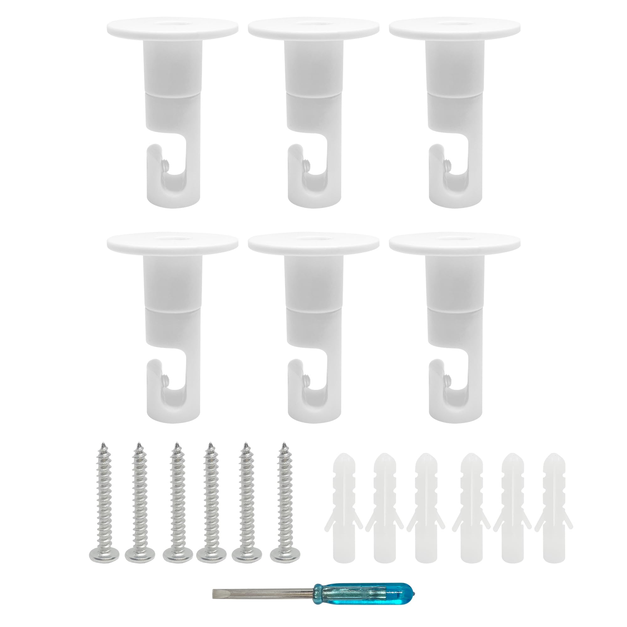 smartect Wall and Ceiling Pins for Hanging Textile Cables [6 Pieces