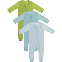 RRP Unisex Baby Footies Pajamas,Rayon Derived From Bamboo,Buttery Soft Sleep N Play PJs,2-Way Zipper Closure,0-18 Months