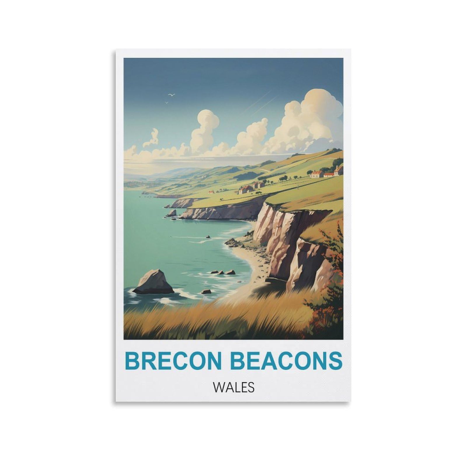 EZMLFA 5D Diamond Painting Kits for Adults,Brecon Beacons Wales,Diamond Painting,Landscape Gem Art Kits Adult and Crafts Home Decor 50x60cm
