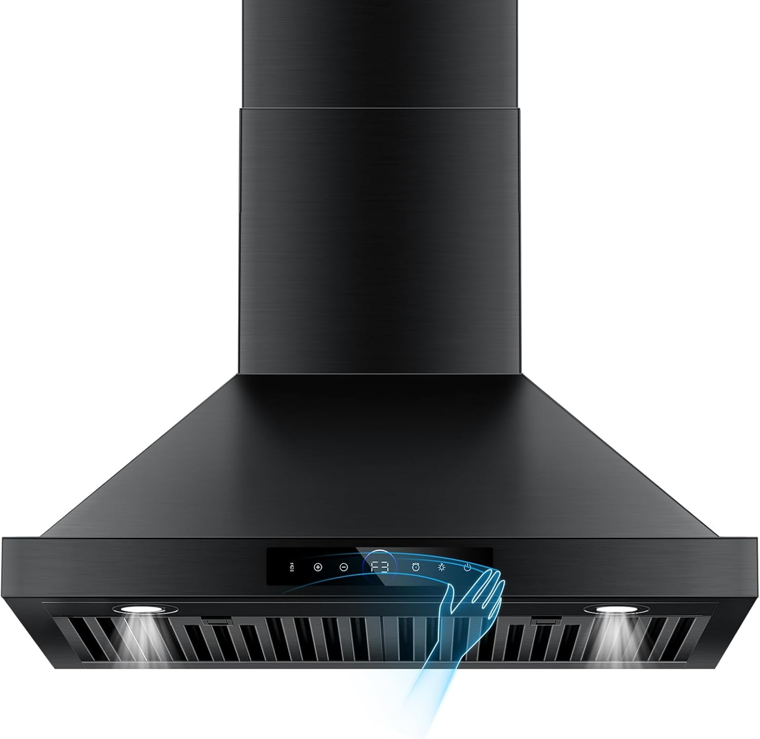 30 inch Range Hood Wall Mount, 1200 CFM with 4-Speed Gesture Sensing & Touch Control, Stainless Steel Ducted Kitchen Stove Vent Hoods with 2 LED Lights, Time Setting, Dishwasher-Safe Baffle Filters