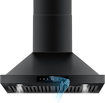 30 inch Range Hood Wall Mount, 1200 CFM Stainless Steel Stove Vent Hoods | 4-Speed Gesture Sensing & Touch Control, 2 LED Lights, Ducted, Timer, Dishwasher-Safe Baffle Filters, for Kitchen