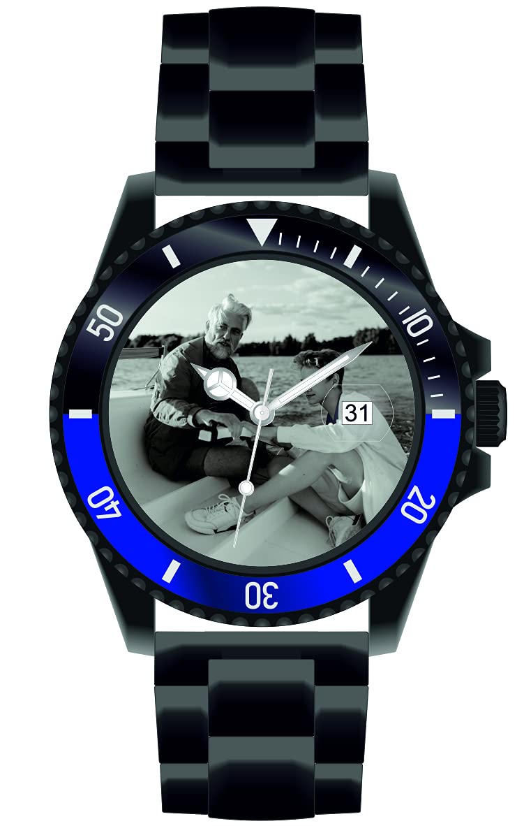 Memories - Reloj de pulsera para hombre con foto, diámetro de 40 mm, 3 bar, resistente al agua, con foto y fecha