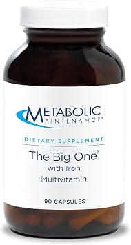 Metabolic Maintenance The Big One Multivitamin with Iron - Multivitamin for Women and Men with Vitamin A, C, E, Minerals, Methylated B Complex, Multi Vitamin - 90 Capsules