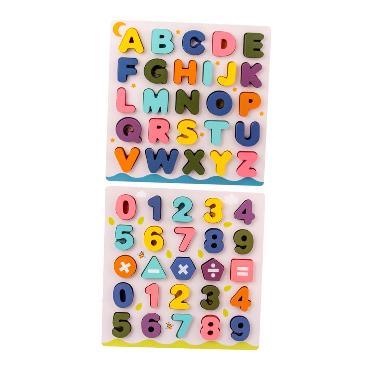 Gatuida 2 Juegos Puzzles de Madera Educativos para Años Juguetes de Reconocimiento de Letras y Números de Unidades Didácticas para Aprendizaje Temprano