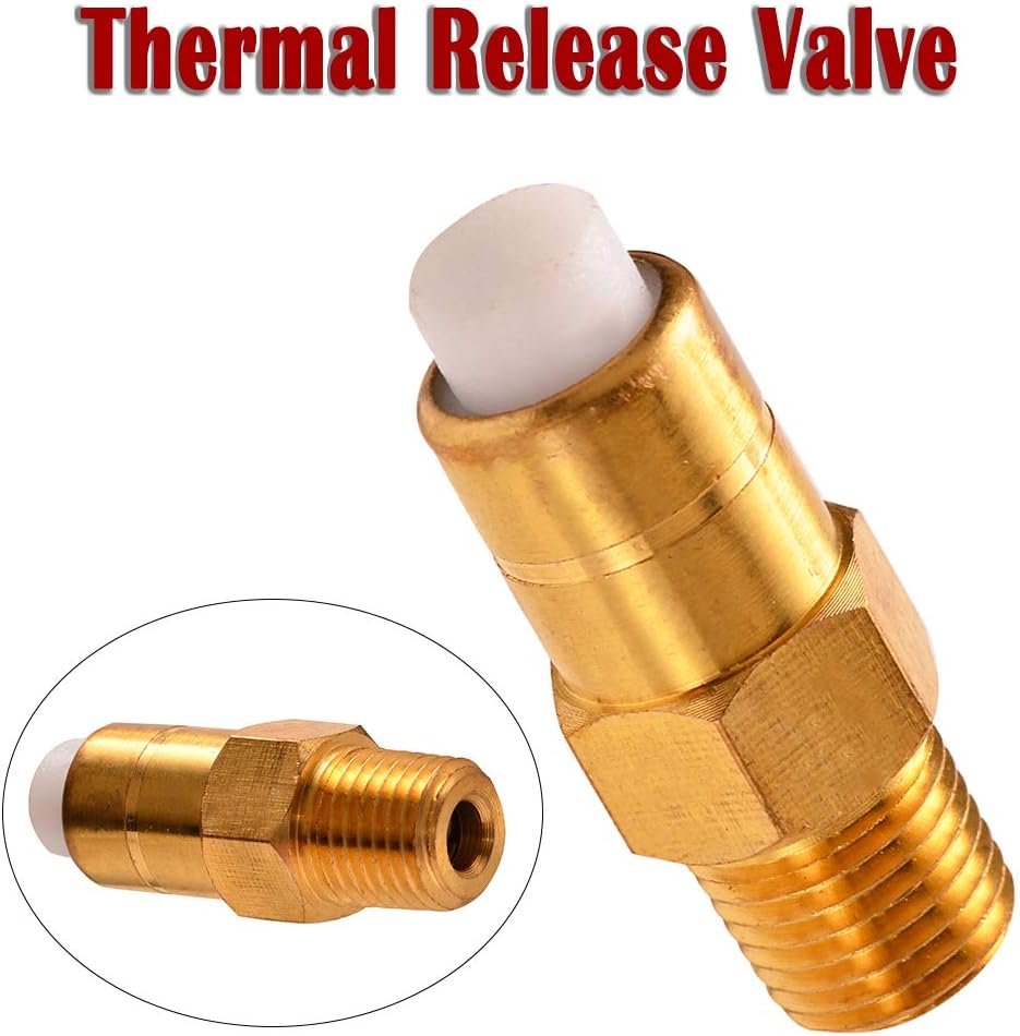 2 Pieces Thermal Release Valve for Pressure Washer Pump, 1/4 Inch Brass Pressure Washers Replacement Thermal Release Valve
